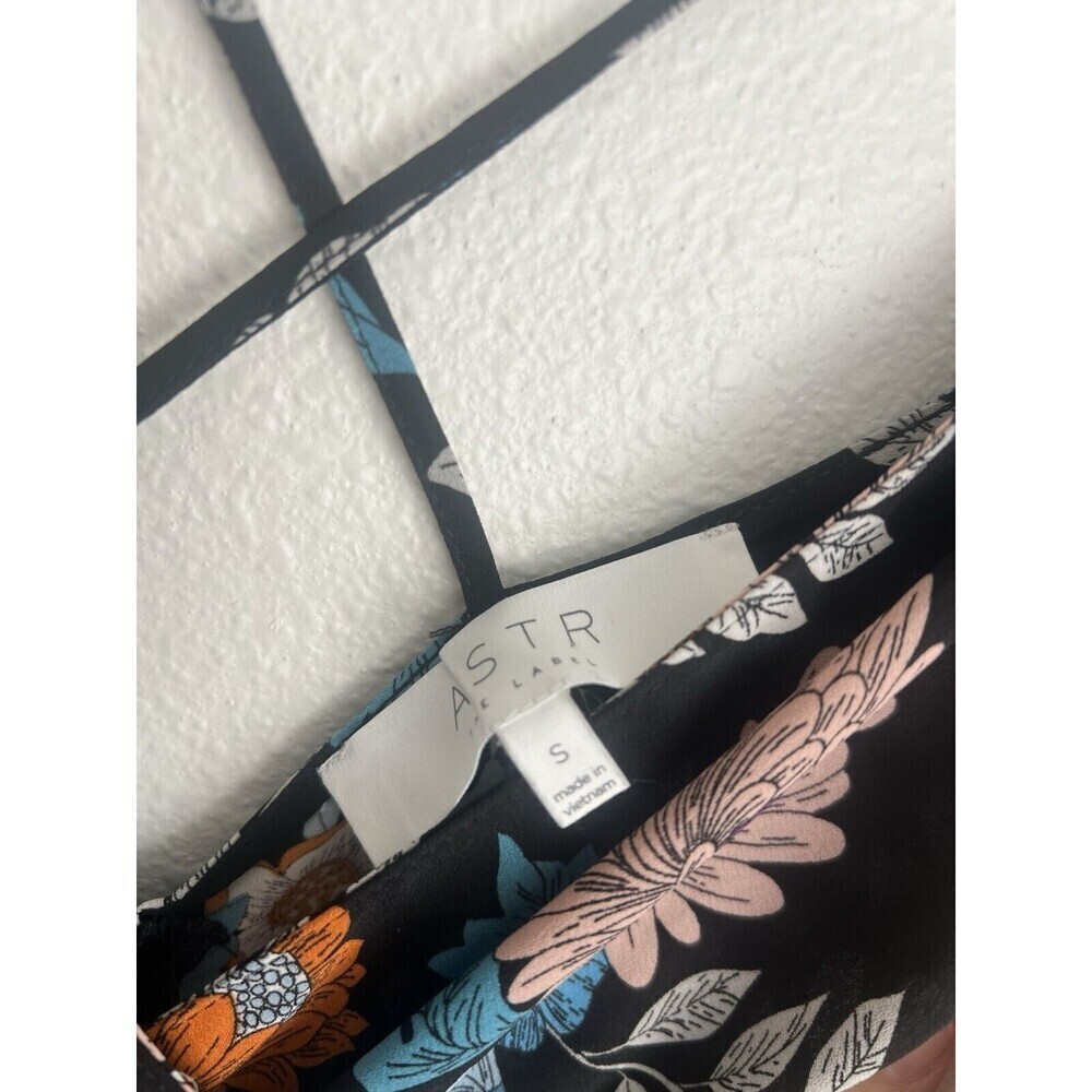 Astr Boho Floral Maxi Dress Black Strappy Cross Back Fairycore Lagenlook Summer - Picture 7 of 9